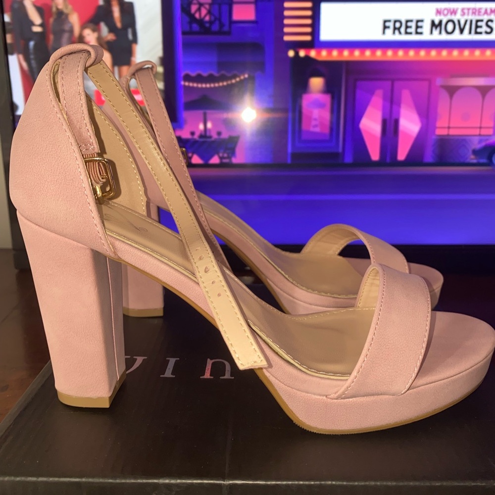 Pink platform heels